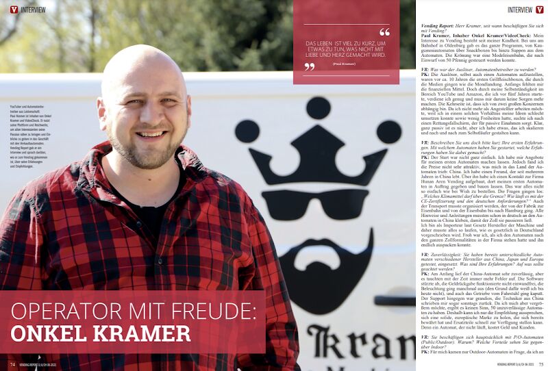 VendingReport - Operator mit Freude: Onkel Kramer